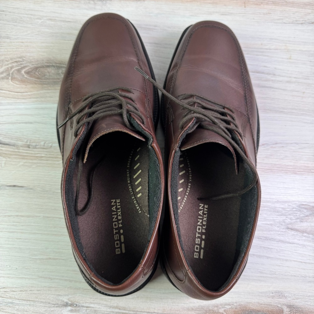 Bostonian Flexlite Ipswich Mens Brown Leather Bicycle Toe Dress Shoes 12 XW - Picture 5 of 8